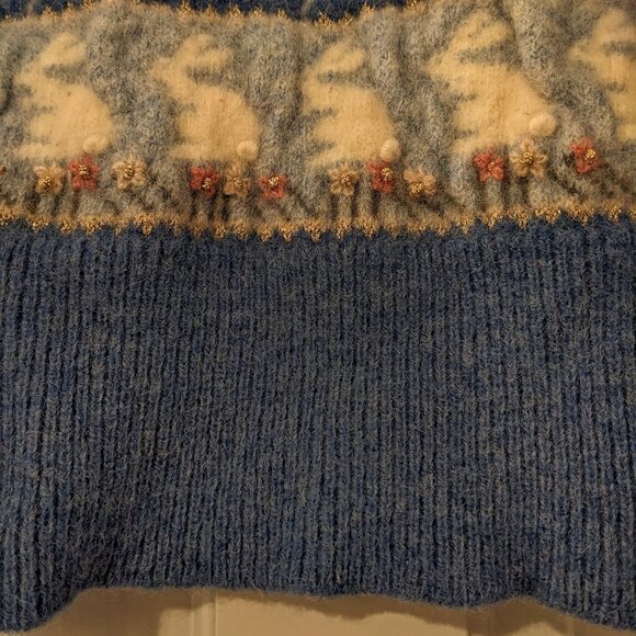 Vintage 1988 Moussie for Susan Bristol Girls Shetland Wool & Angora Sweater - Picture 7 of 11